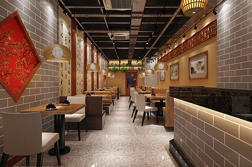 石龙镇传统中式餐厅餐馆装修设计效果图