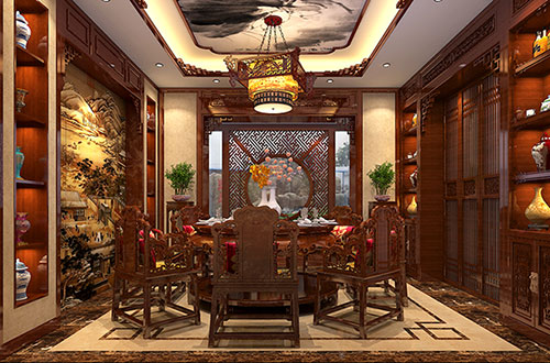 石龙镇温馨雅致的古典中式家庭装修设计效果图